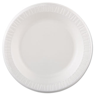 Dart® Quiet Classic Laminated Foam Dinnerware, Plate, 10 1/4", White, 125/Pk, 4 Pks/Cs (DRC10PWQR)
