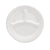Dart® Laminated Foam Plates, 9" dia, White, Round, 3 Compartments, 125/Pk, 4 Pks/Ct (DCC9CPWQR)