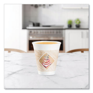 Dart® Café G Foam Hot/Cold Cups, 12oz, White w/Brown & Red, 1000/Carton (12X16GDART)
