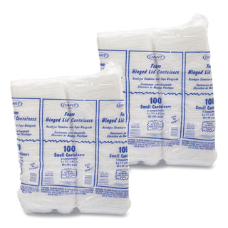 Dart® Carryout Food Container, Foam, 3-Comp, White, 8 x 7 1/2 x 2 3/10, 200/Carton (DRC80HT3R)