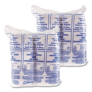 Dart® Foam Hinged Lid Containers, 9 x 9 x 3, White, 200/Carton (DCC90HT1R)