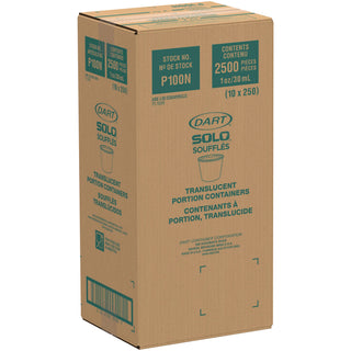 Dart® Polystyrene Portion Cups, 1 oz, Translucent, 2500/Carton (DCCP100N)