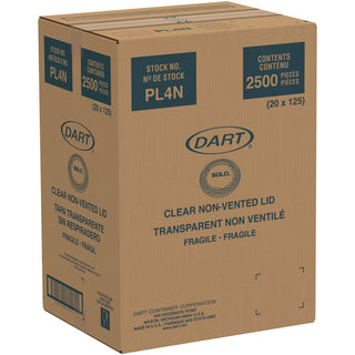 Dart® Non-Vented Cup Lids, Fits 3.25-9 oz Cups, Clear, 125/Sleeve, 20 Sleeves/Carton (DRCPL4N)