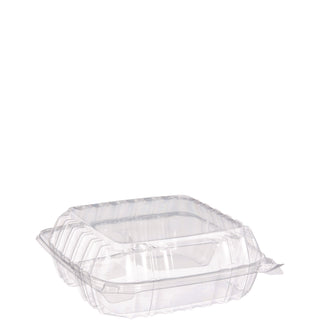 Dart® ClearSeal Hinged-Lid Plastic Containers, 8 1/4 x 3 x 8 1/4, Clear 125/PK 2 PK/CT (DCCC90PST3)