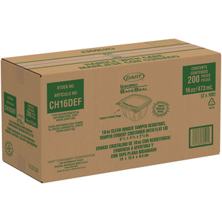 Dart® ClearPac Container, 4.9 x 2.5 x 5.5, 16 oz, Clear, 200/Carton (122061)