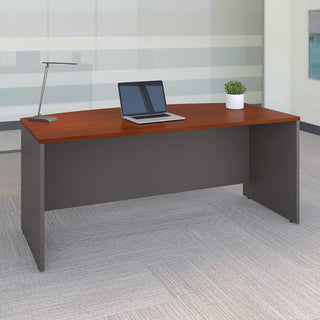 Bush® Series C Collection 72W Bow Front Desk Shell, 71.13w x 36.13d x 29.88h, Hansen Cherry/Graphite Gray (BSHWC24446)