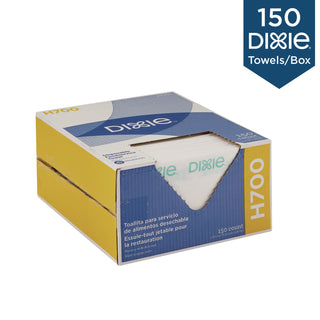 Dixie® H700 Disposable Foodservice Towel, White & Green Stripe, 150 Towels/Case, Towel (WxL) 13" x 23.5" (29416GPT)