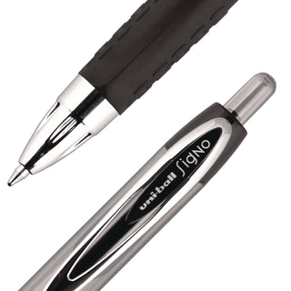 uniball® Signo 207 Retractable Gel Pen, 0.7mm, Black Ink, Smoke/Black Barrel, Dozen (UBC33950)