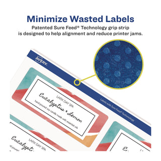 Avery® Glossy White Easy Peel Mailing Labels w/ Sure Feed Technology, Laser Printers, 2 x 4, White, 10/Sheet, 25 Sheets/Pack (AVE6528)