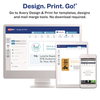 Avery® Glossy White Easy Peel Mailing Labels w/ Sure Feed Technology, Laser Printers, 2 x 4, White, 10/Sheet, 25 Sheets/Pack (AVE6528)