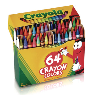Crayola® Classic Color Crayons in Flip-Top Pack with Sharpener, 64 Colors (CYO52064D)