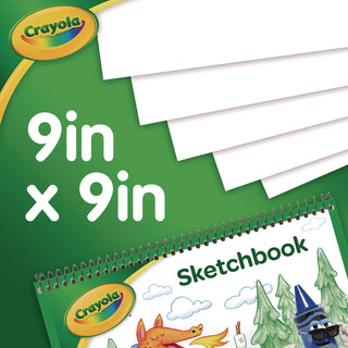 Crayola® Animal Animations Wirebound Sketchpad, Unruled, Gold/Green Cover, 40 White 9 x 9 Sheets (CYO993404)