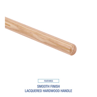 Boardwalk® Tapered End Broom Handle, Lacquered Hardwood, 1.13" dia x 54", Natural (BWK124)
