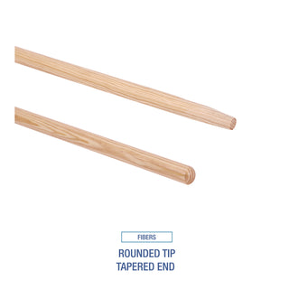 Boardwalk® Tapered End Broom Handle, Lacquered Hardwood, 1.13" dia x 54", Natural (BWK124)