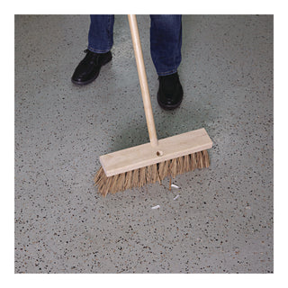 Boardwalk® Tapered End Broom Handle, Lacquered Hardwood, 1.13" dia x 54", Natural (BWK124)
