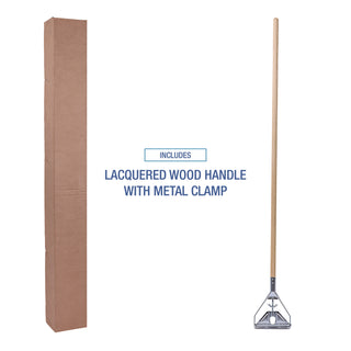 Boardwalk® Quick Change Metal Head Mop Handle for No. 20 and Up Heads, 62" Wood Handle (UNS605)