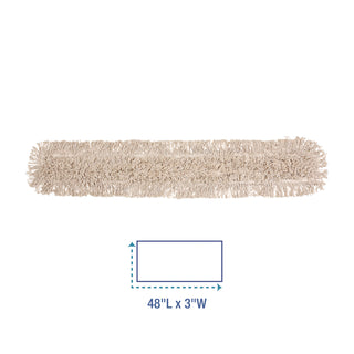 Boardwalk® Mop Head, Dust, Cotton, 48 x 3, White (UNS1048)