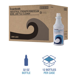 Boardwalk® Industrial Strength Porcelain Bowl and Tile Cleaner, Floral Scent, 32 oz, 12/CT (BWK4820)