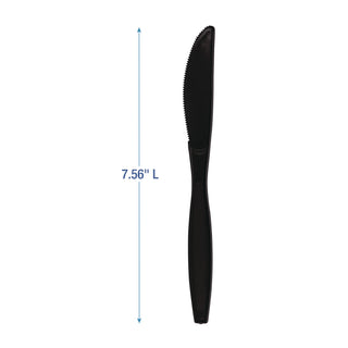 Boardwalk® Heavyweight Polypropylene Cutlery, Knife, Black, 1000/Carton (BWKKNIFEHWPPBLA)