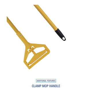 Boardwalk® Cotton Cut End Mop Kit, #24 Natural Cotton Head, 60" Yellow Metal/Plastic Handle (BWK5324C)