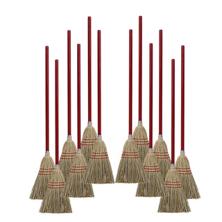 Boardwalk® Corn/Fiber Brooms, Corn/Synthetic Fiber Bristles, 36" Overall Length, Gray/Natural, 12/Carton (BR10016BW)