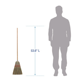Boardwalk® Corn/Fiber Brooms, Corn/Yucca Bristles, 53.5" Overall Length, Natural, 6/Carton (BR10004BW)