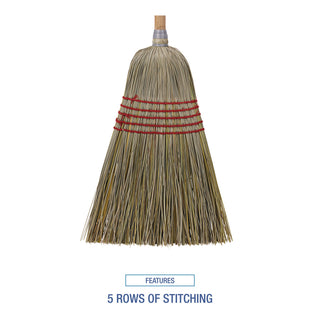 Boardwalk® Corn/Fiber Brooms, Corn/Yucca Bristles, 53.5" Overall Length, Natural, 6/Carton (BR10004BW)