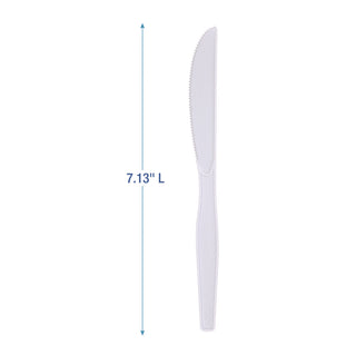 Boardwalk® Mediumweight Polystyrene Cutlery, Knife, White, 10 Boxes of 100/Carton (BWKKNIFECT)