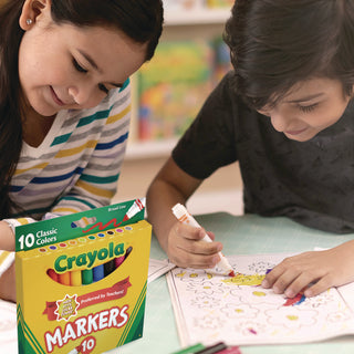Crayola® Non-Washable Markers, Broad Point, Classic Colors, 10/Set (CYO587722)
