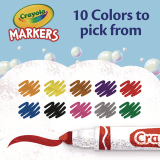 Crayola® Non-Washable Markers, Broad Point, Classic Colors, 10/Set (CYO587722)