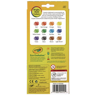 Crayola® Erasable Color Pencil Set, 3.3 mm, 2B (#1), Assorted Lead/Barrel Colors, Dozen (CYO684412)