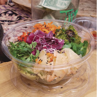 Eco-Products® Renewable and Compostable Salad Bowls with Lids - 32 oz, 50/Pack, 3 Packs/Carton (ECOEPSB32)