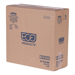 Eco-Products® EcoLid 25% Recy Content Hot Cup Lid, White, F/10-20oz, 100/PK, 10 PK/CT (ECOEPHL16WR)