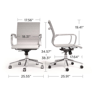 Union & Scale™ Everell Fabric Managers Chair, Supports up to 275 lb, 16.4" to 20.1" Seat Height, Heather Gray Seat/Back, Chrome Base (UOSUN53279CC)