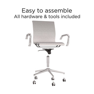 Union & Scale™ Everell Fabric Managers Chair, Supports up to 275 lb, 16.4" to 20.1" Seat Height, Heather Gray Seat/Back, Chrome Base (UOSUN53279CC)