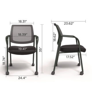 Union & Scale™ Essentials Mesh Back Fabric Guest Chair, 24.41" x 23.62" x 35.04", Black Seat, Black Back, Black Frame (UOSUN61297)