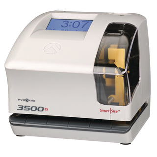 Pyramid Technologies 3500 Smart Site Punch Card Time Clock System, DC Powered Operation, Light Gray (PTI3500SS)