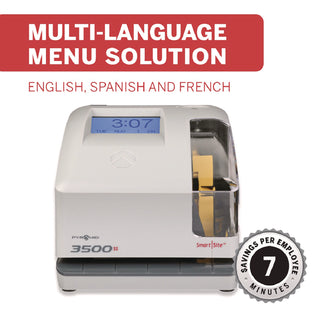 Pyramid Technologies 3500 Smart Site Punch Card Time Clock System, DC Powered Operation, Light Gray (PTI3500SS)