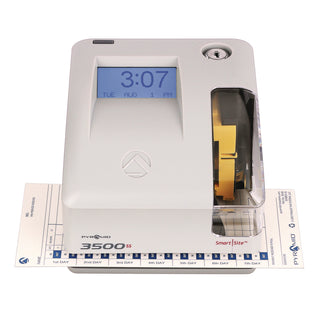 Pyramid Technologies 3500 Smart Site Punch Card Time Clock System, DC Powered Operation, Light Gray (PTI3500SS)