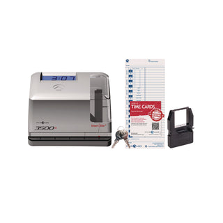 Pyramid Technologies 3500 Smart Site Punch Card Time Clock System, DC Powered Operation, Light Gray (PTI3500SS)