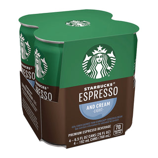 Starbucks® Cold Brew Coffee, Espresso and Cream Light, 6.5 oz Can, 24/Carton (SBKPEP04517)