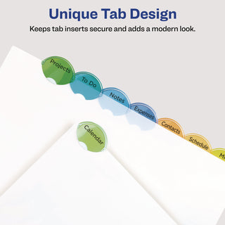 Avery® Insertable Style Edge Tab Plastic 1-Pocket Dividers, 8-Tab, 11.25 x 9.25, Translucent, 1 Set (AVE11293)