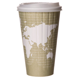 Eco-Products® World Art Renewable and Compostable Insulated Hot Cups, PLA, 16 oz, 40/Packs, 15 Packs/Carton (ECOEPBNHC16WD)