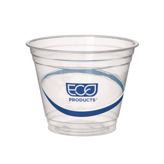Eco-Products® BlueStripe 25% Recycled Content Cold Cups, 9 oz., Clear/Blue, 50/Pk, 20 Pk/Ct (ECOEPCR9)