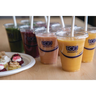 Eco-Products® BlueStripe Recycled Content Cold Cup Flat Lids, F/9-24oz Cups, 100/PK, 10 PK/CT (ECOEPCRFL)