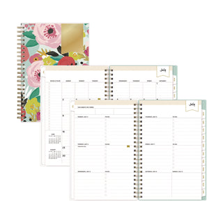 Blue Sky® Day Designer "Secret Garden Mint" Academic Year Weekly/Monthly Notes Planner, 8 x 5, 12-Month (July to June): 2024-2025 (BLS137900)