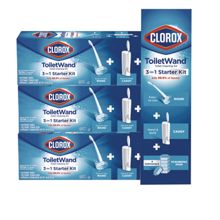 Clorox® Toilet Wand Disposable Toilet Cleaning Kit: Handle, Caddy and Refills, 6/Carton (CLO03191)