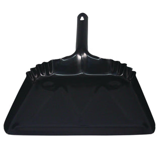 Impact® Heavy-Duty Metal Dust Pan, 12w x 14d, 20-Gauge Steel, Black (4212IP)