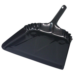 Impact® Heavy-Duty Metal Dust Pan, 12w x 14d, 20-Gauge Steel, Black (4212IP)