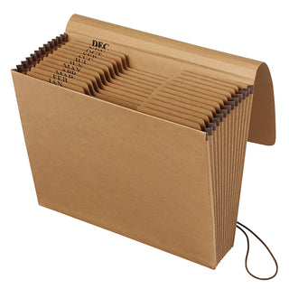 Pendaflex® Kraft Indexed Expanding File, 12 Sections, 1/12-Cut Tab, Letter Size, Brown (ESSK17MOX)